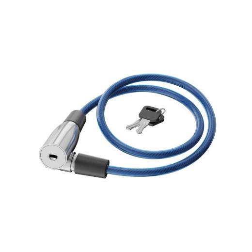 Candado de cable con llave | Longitud 55 cm - Diámetro 6 mm - azul