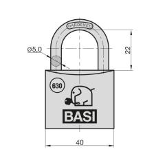 Candado VHS 630, grillete 5 mm - aluminio