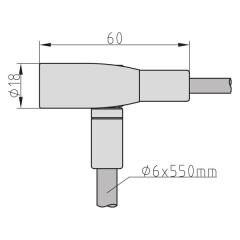 Candado de cable con llave | Longitud 55 cm - Diámetro 6 mm - rojo